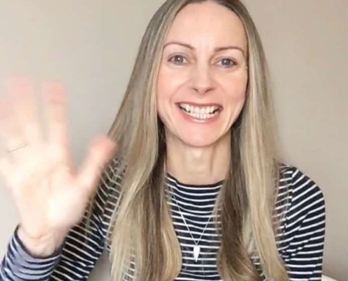 Jacqueline Sinfield waving